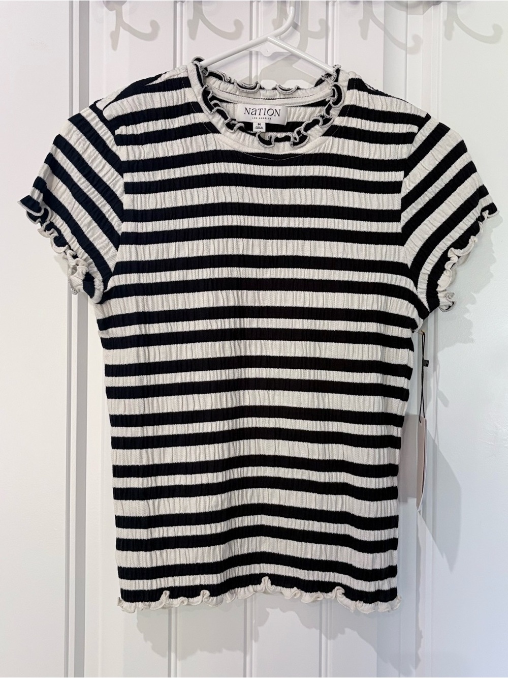 Nation LA Anthropologie Natalia Top in Crinkle Stripe - Picture 4 of 7